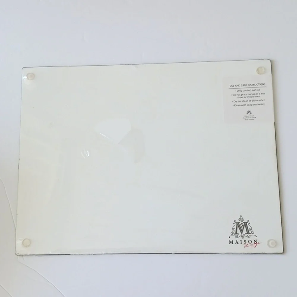 Maison Rouge Cafe de Paris TEMPERED GLASS RECTANG CUTTING BOARD & SERVING TRAY